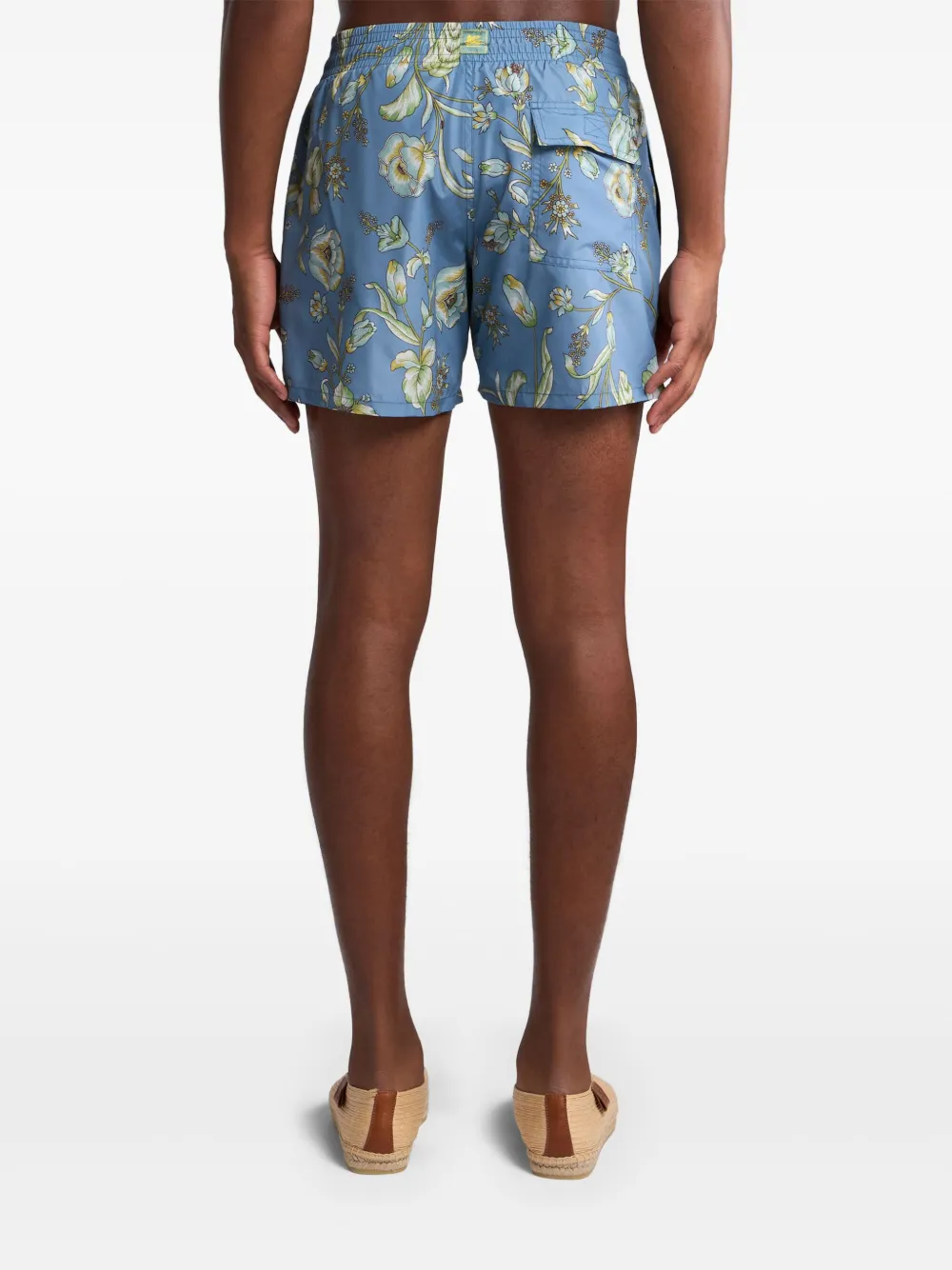 ETRO Zwembroek met bloemenprint Blauw