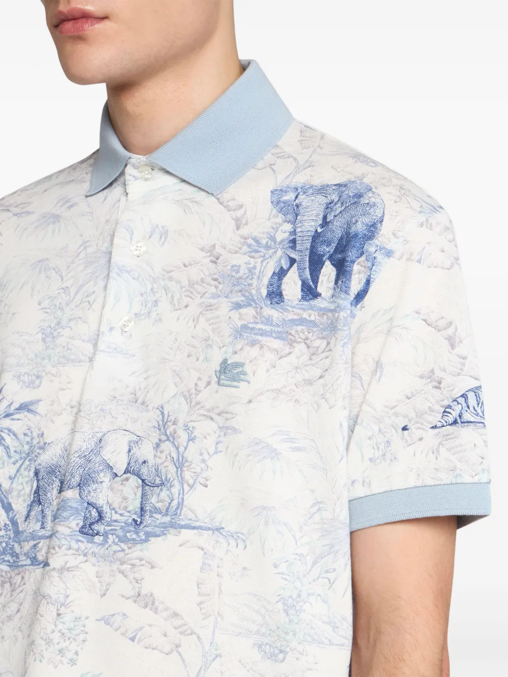 ETRO Poloshirt met Safari-print Wit