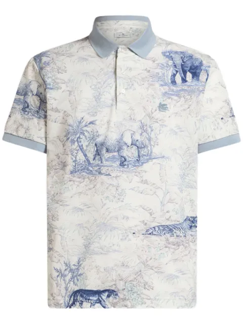 ETRO playera tipo polo con estampado Safari