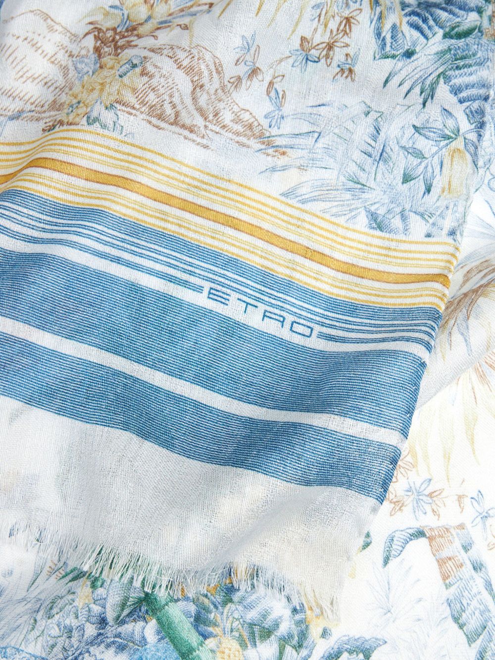 ETRO abstract-pattern scarf - Blue