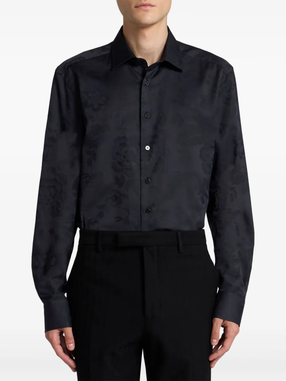 ETRO Overhemd met jacquard Zwart