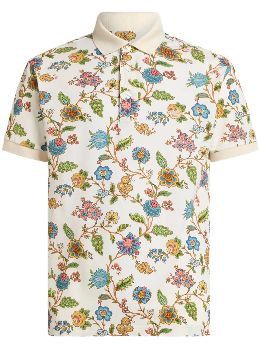 floral-print polo shirt