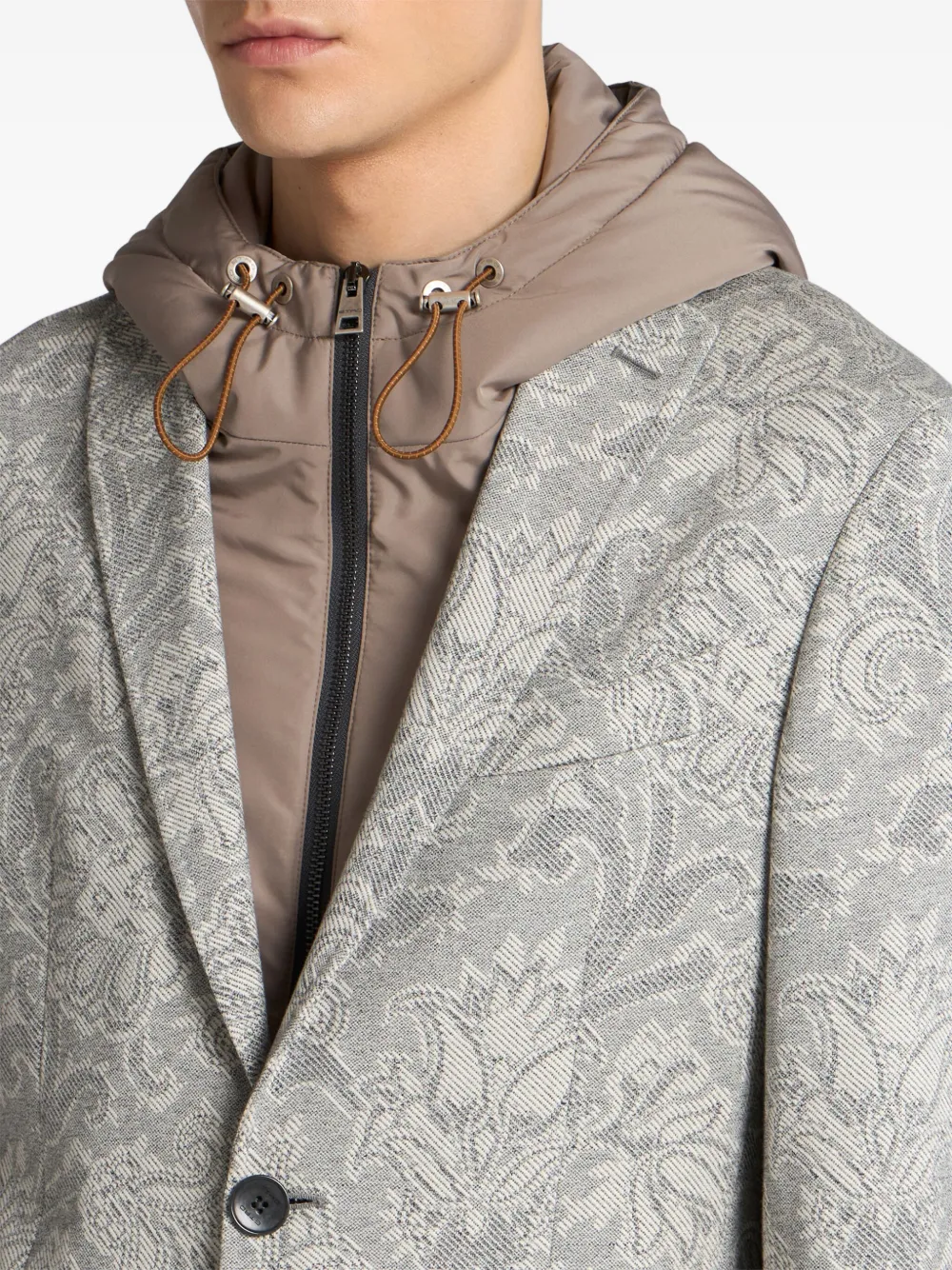 ETRO Blazer met bloemenprint en inzetstuk Grijs