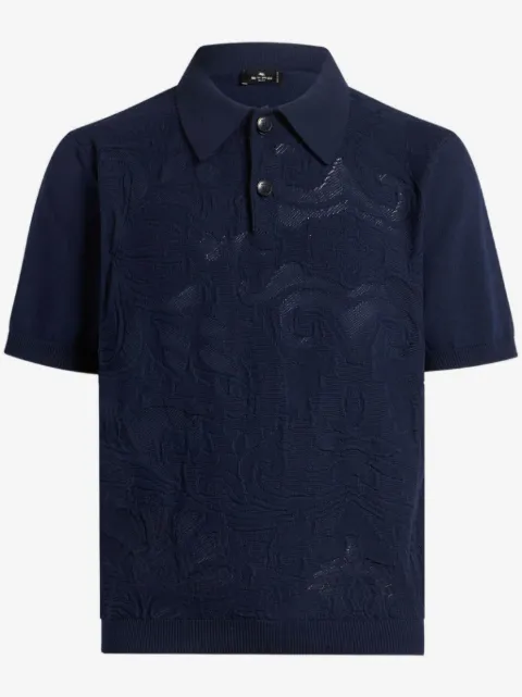 ETRO textured knit polo shirt