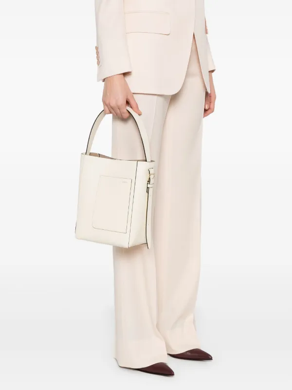 ハンドバッグ Valextra \"Soft Mini\" Bucket Bag White Women's Designer White Grained Leather Bucket bag | Valextra
