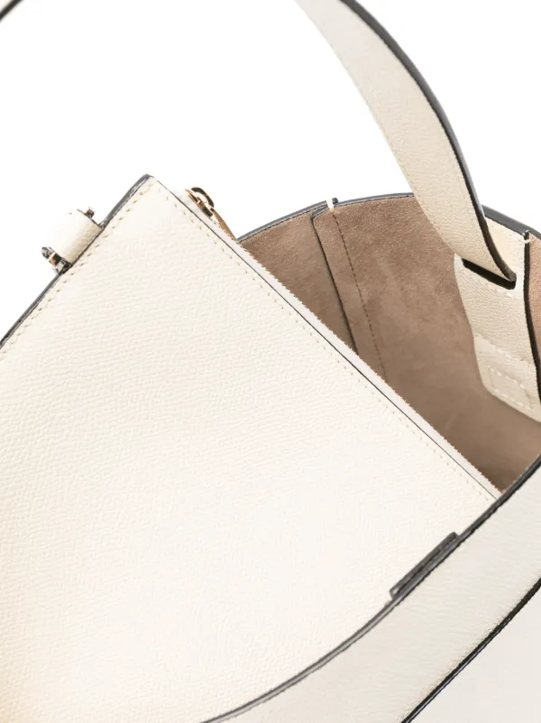 ハンドバッグ Valextra \"Soft Mini\" Bucket Bag White Women's Designer White Grained Leather Bucket bag | Valextra