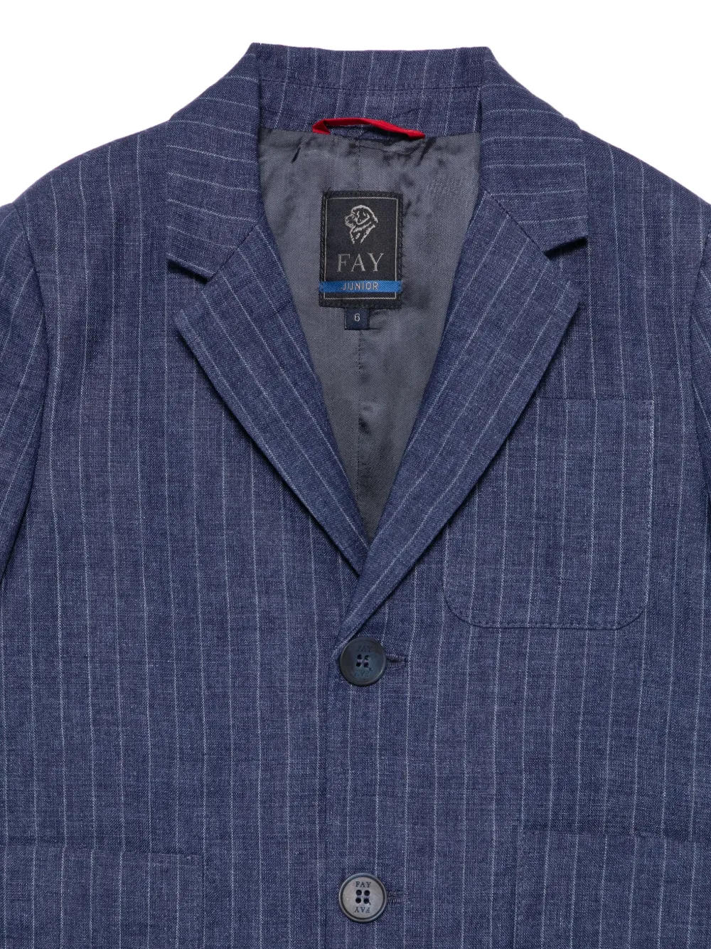 Fay Kids Blazer met krijtstreep Blauw