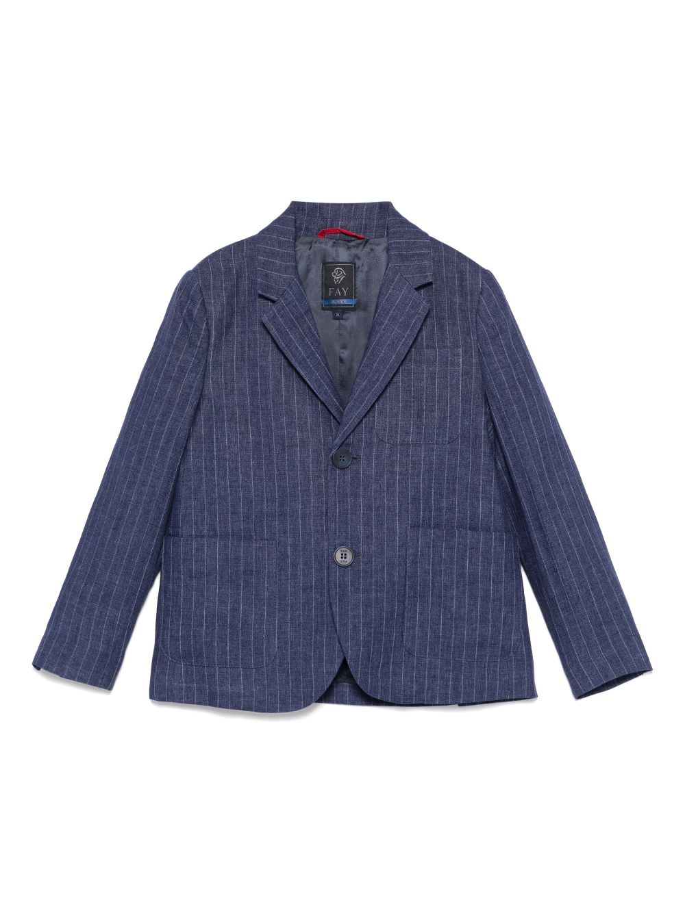 Fay Kids Blazer met krijtstreep Blauw