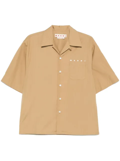 Marni logo-print poplin shirt