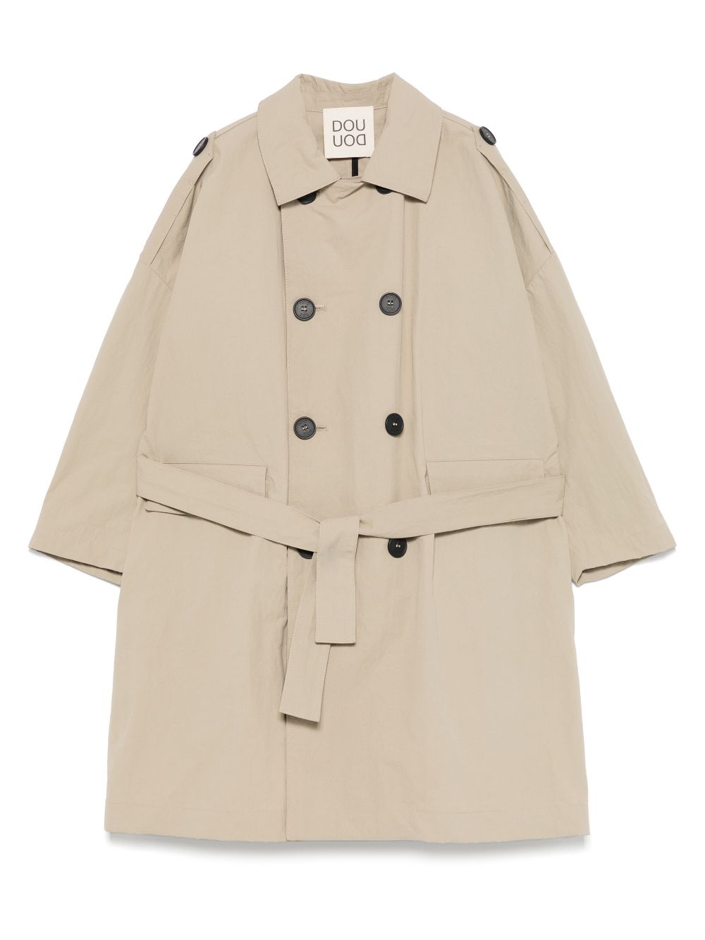 Douuod Kids seersucker trench coat - Neutrals