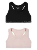 Calvin Klein Kids logo-print bralettes - Pink