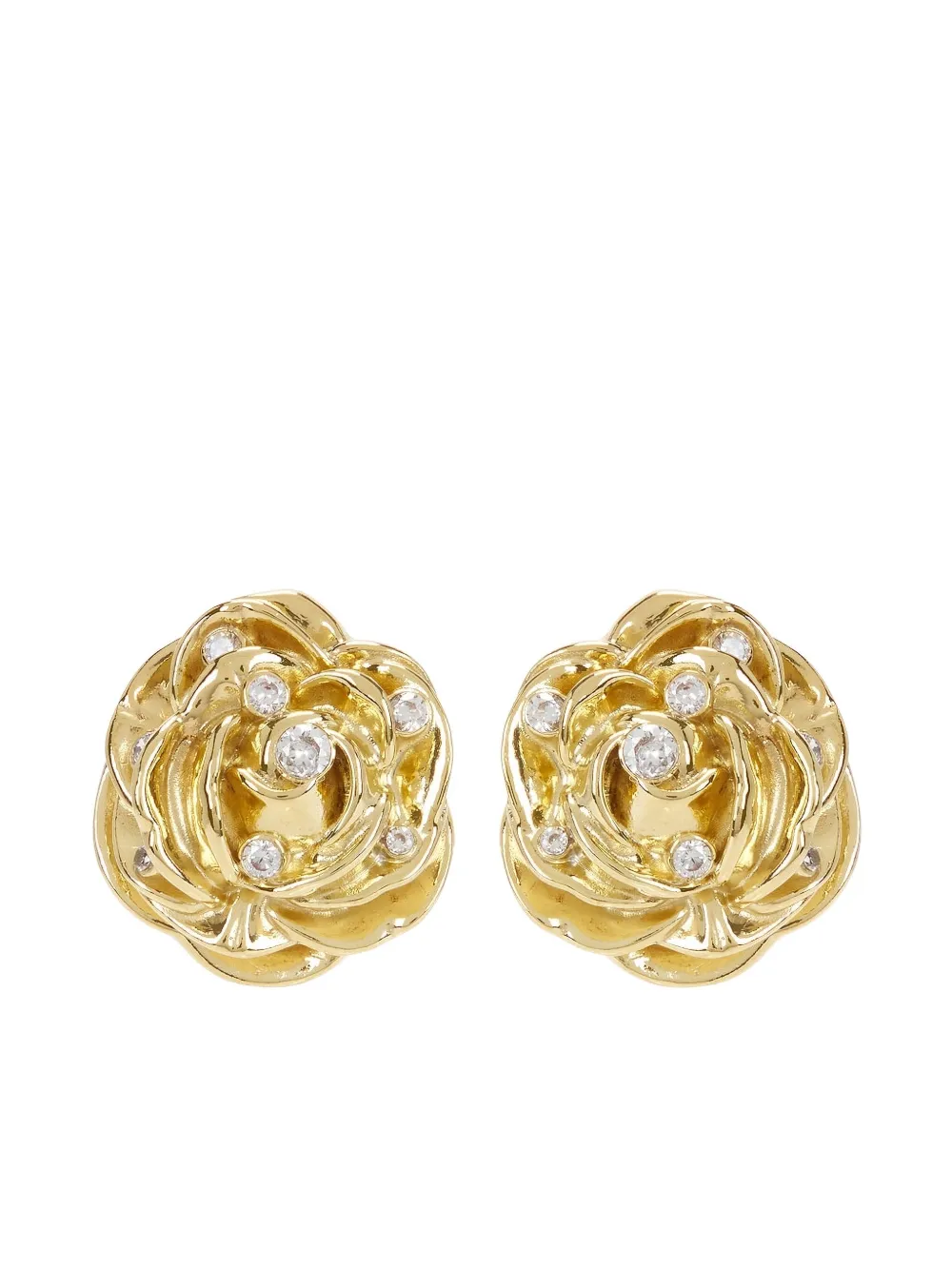 Magda Butrym rose diamond earrings - ゴールドトーン Magda Butrym rose diamond earrings - ゴールドトーン