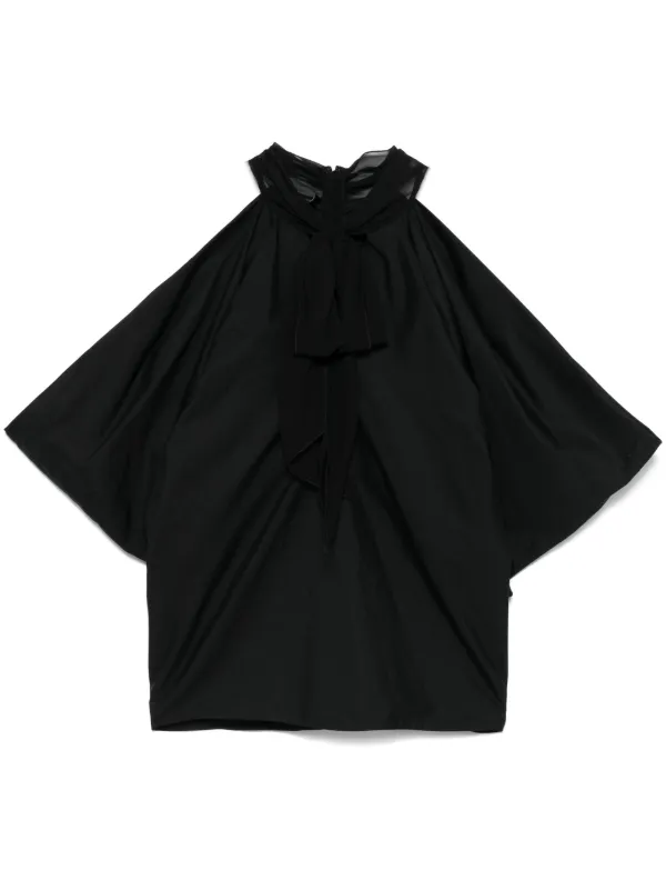 Giambattista Valli Draped Blouse in Black