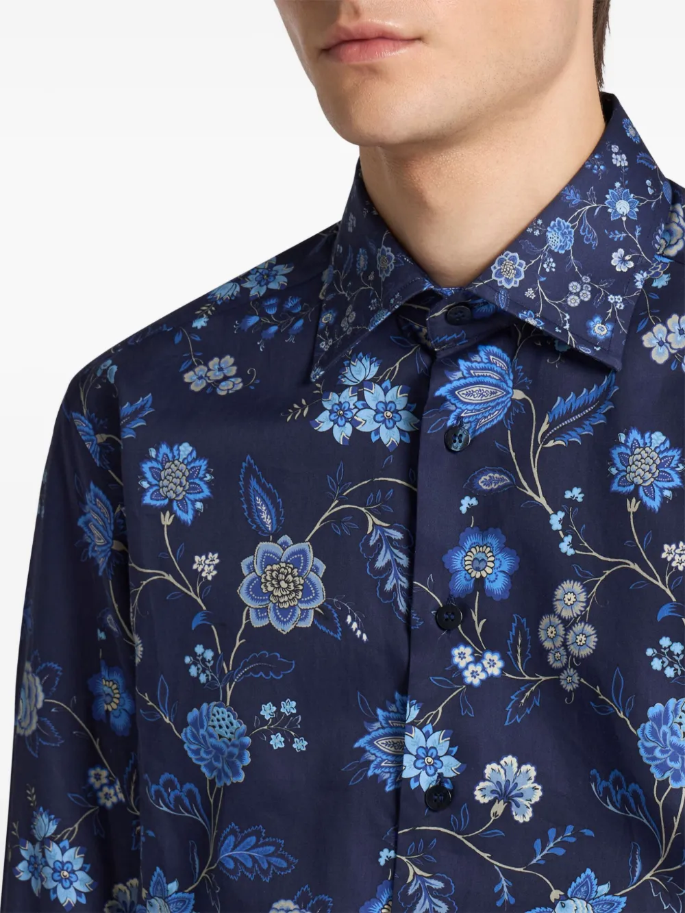 ETRO Overhemd met bloemenprint Blauw