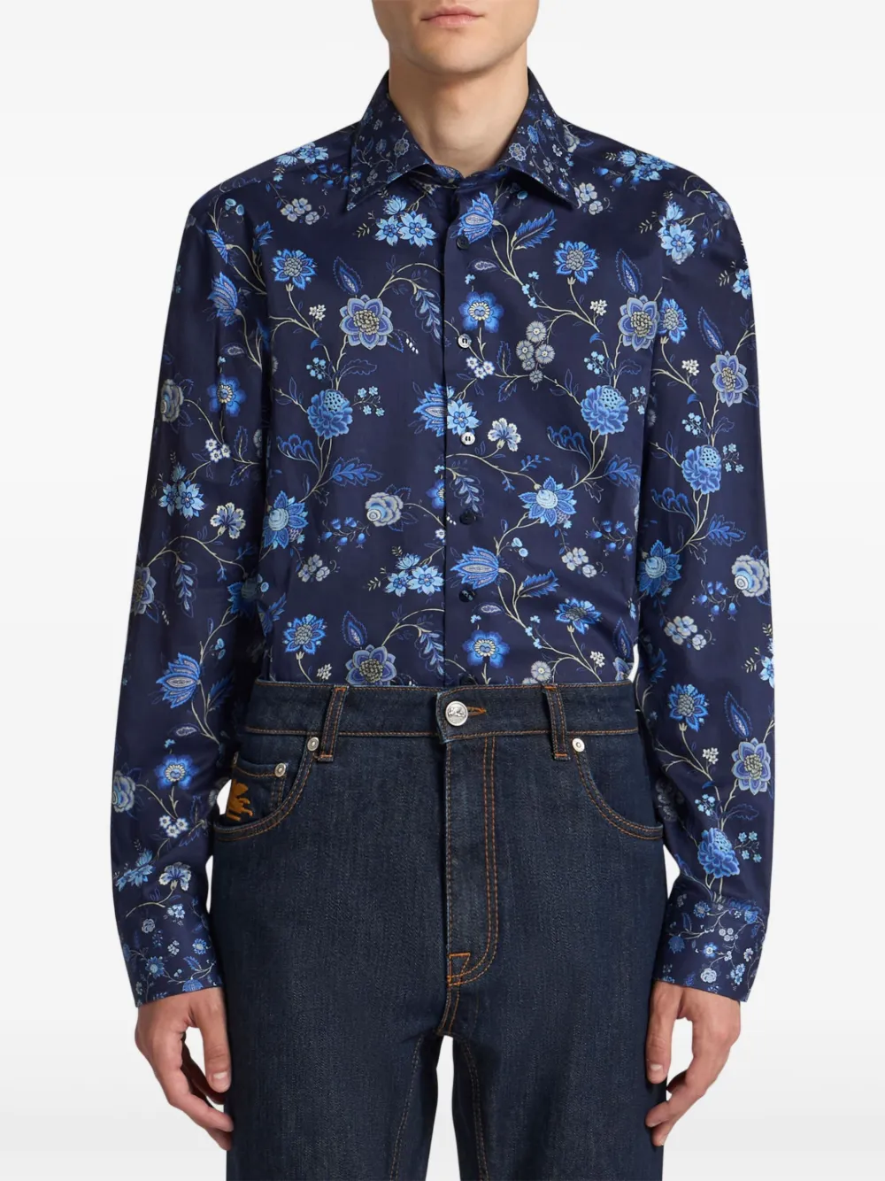 ETRO Overhemd met bloemenprint - Blauw