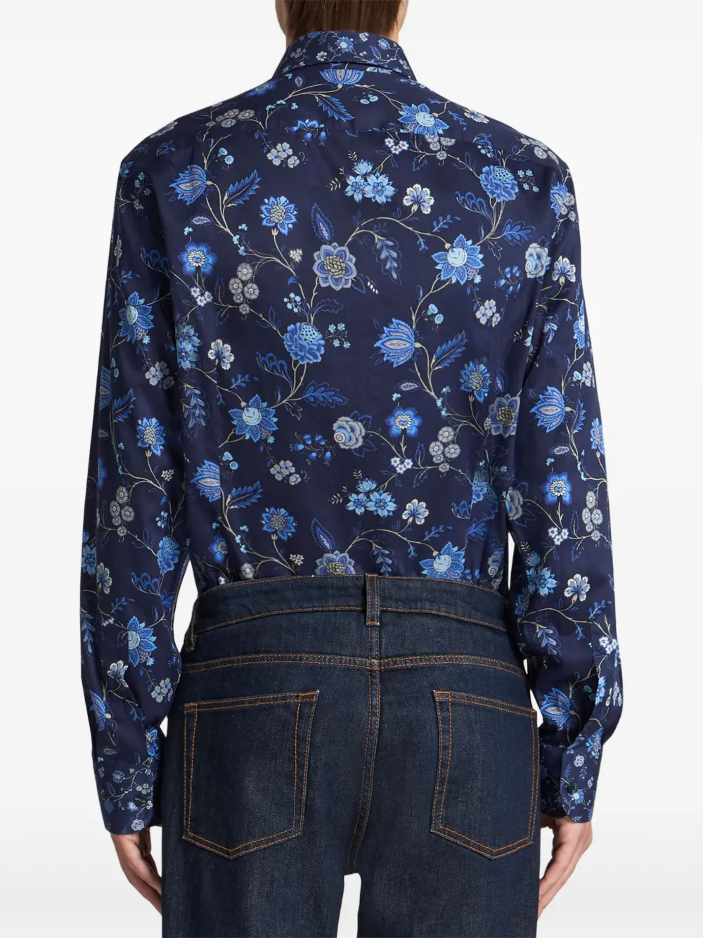 ETRO Overhemd met bloemenprint Blauw