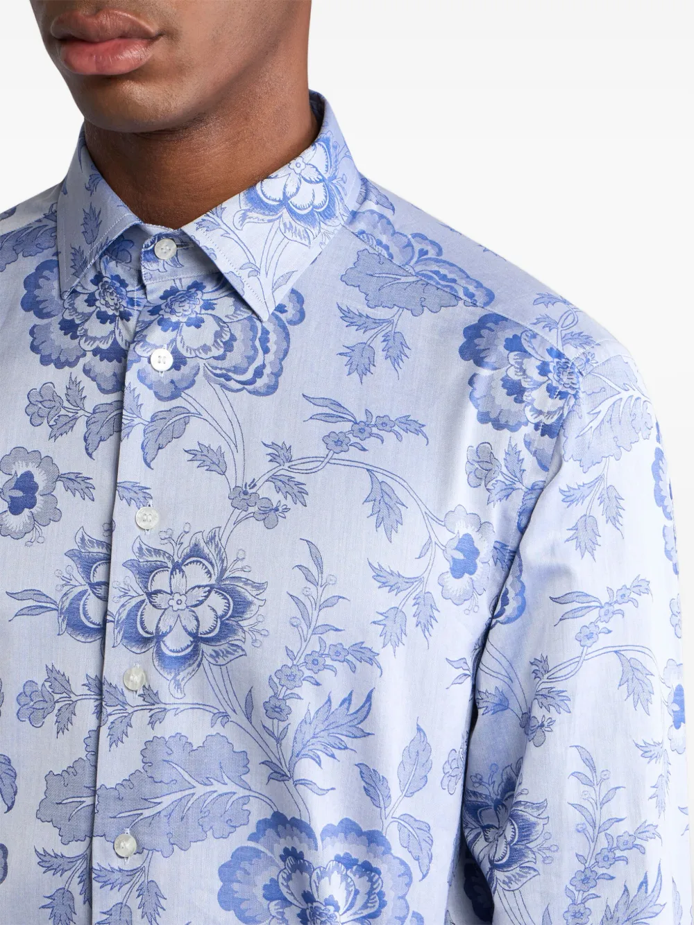 ETRO Overhemd met bloemenprint Blauw