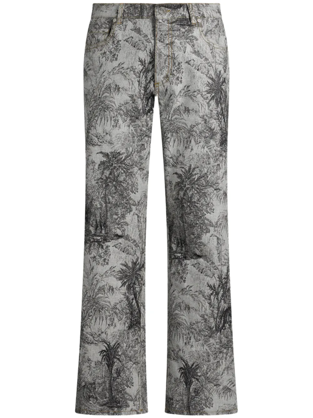 ETRO Jeans met wijde pijpen en jacquard Grijs