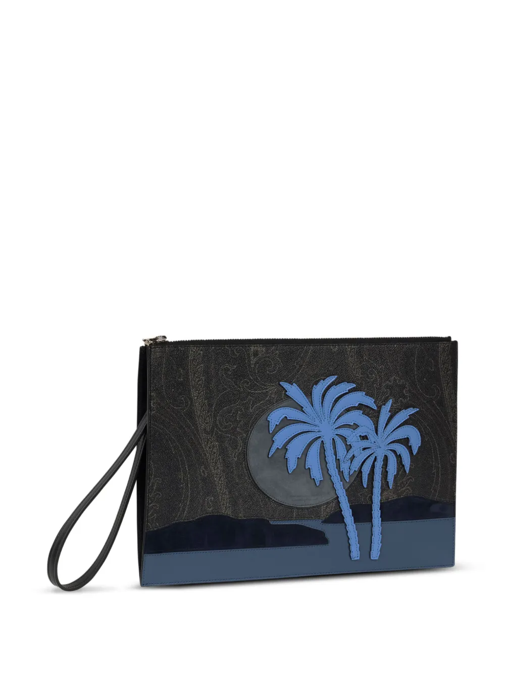 ETRO Clutch met paisley-print Zwart