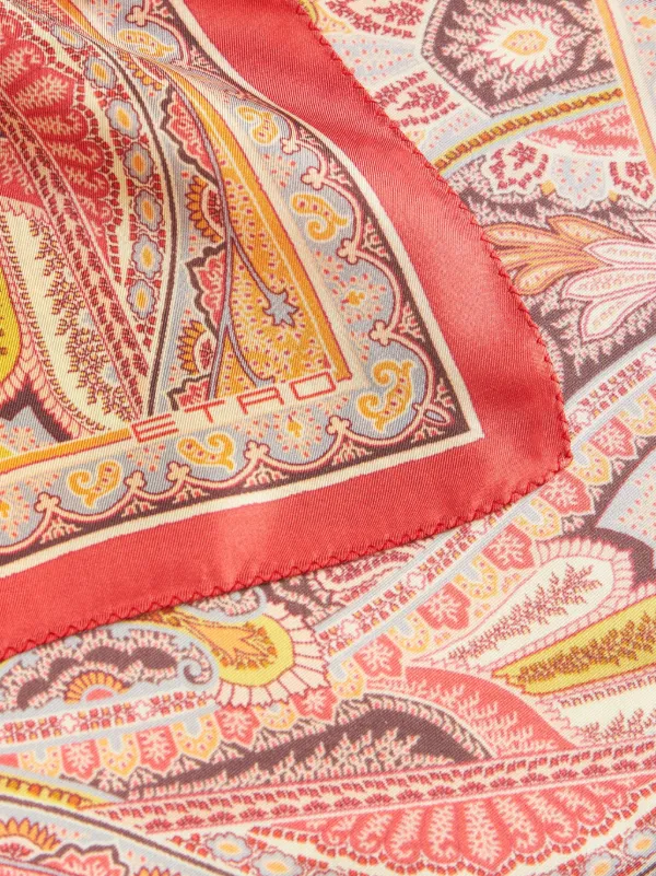 ETRO ペイズリー シルクポケットチーフ | ピンク | FARFETCH JP
