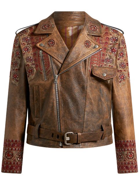 ETRO chamarra biker de cuero