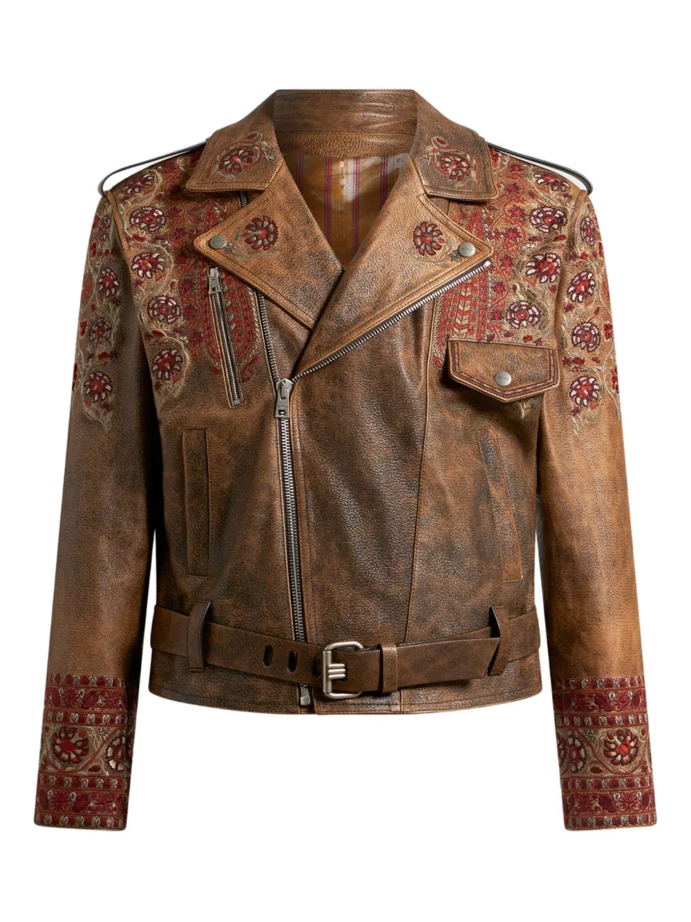 ETRO Leren bikerjack Bruin