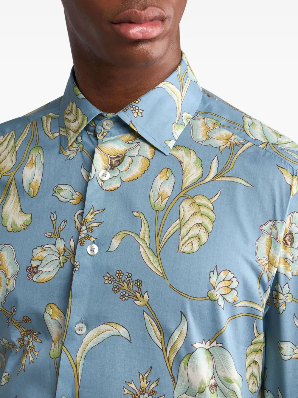 ETRO Overhemd met bloemenprint Blauw