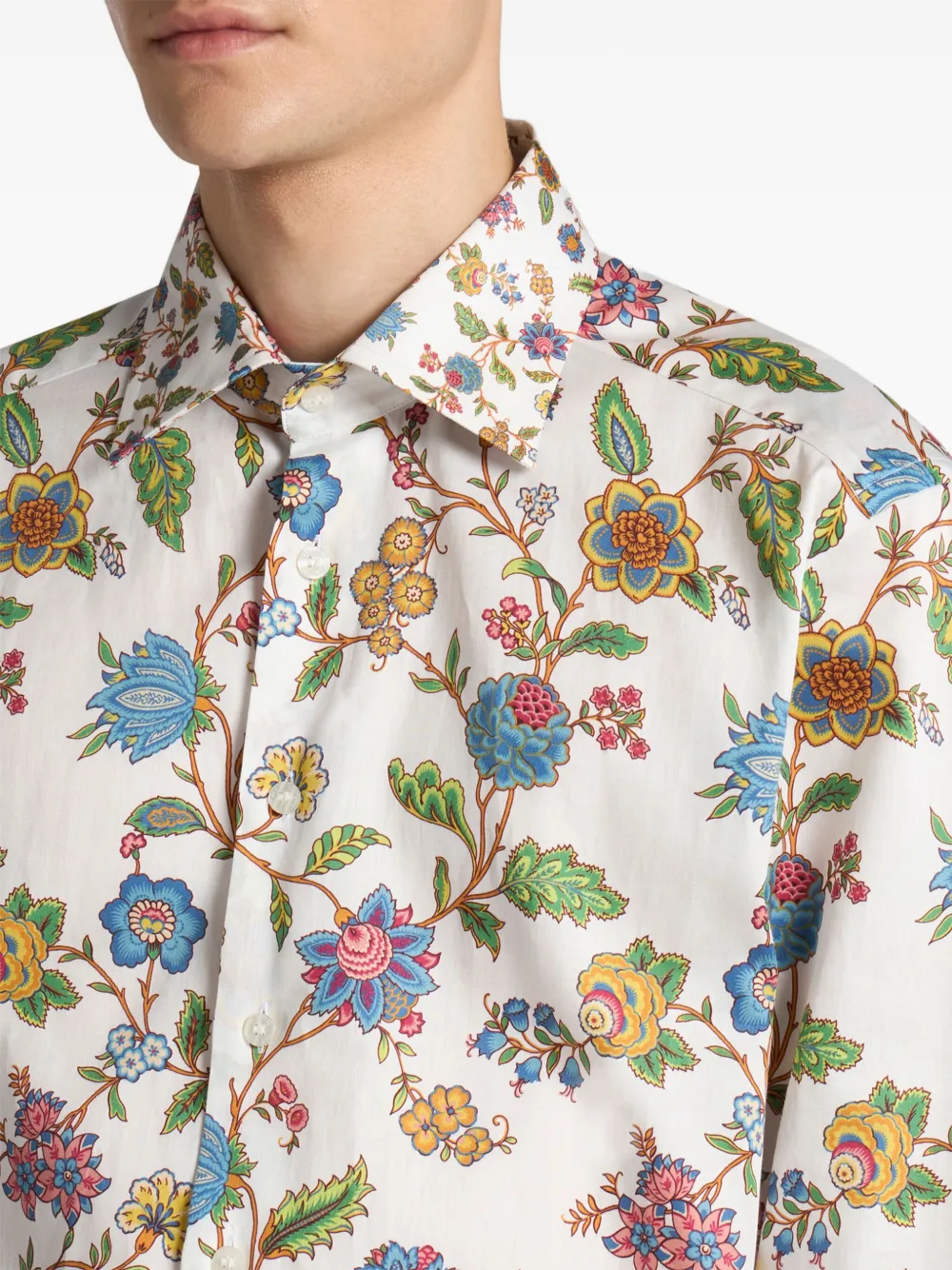 ETRO Overhemd met bloemenprint Wit