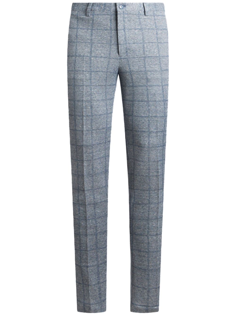 check-pattern trousers