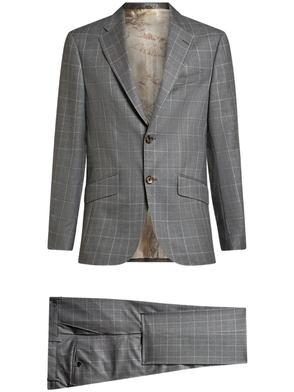 ETRO チェック スーツ - グレー ETRO チェック スーツ - グレー