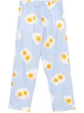 Moschino graphic-print trousers - Blue