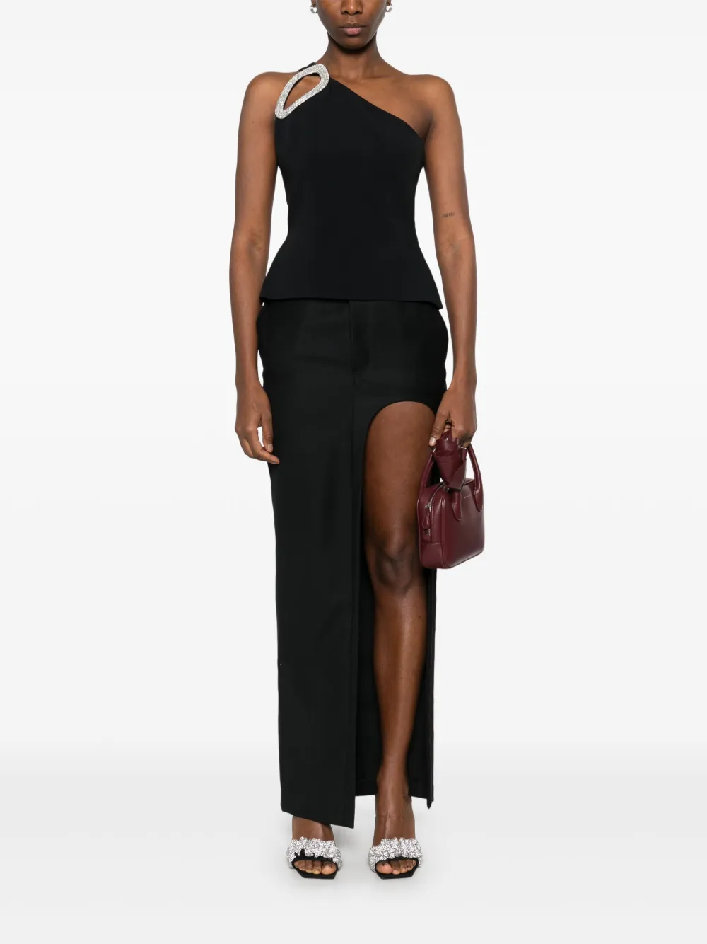 David Koma Asymmetrische top - Zwart