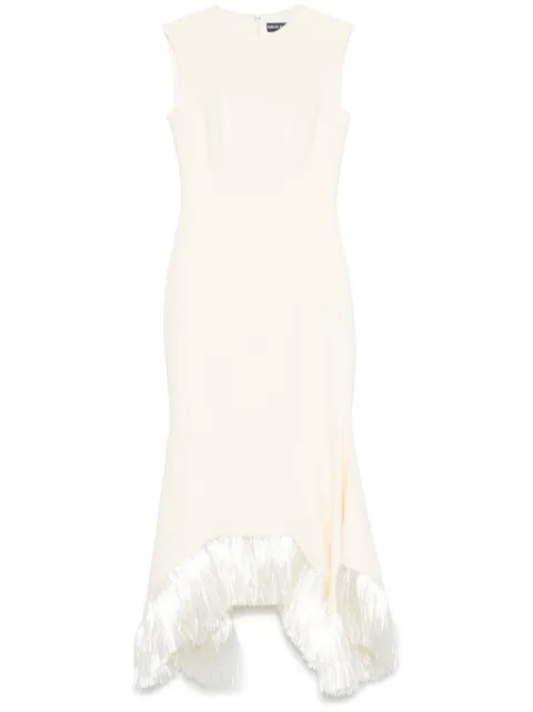 David Koma vestido largo con ribete de flecos