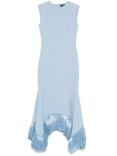 David Koma vestido largo con ribete de flecos