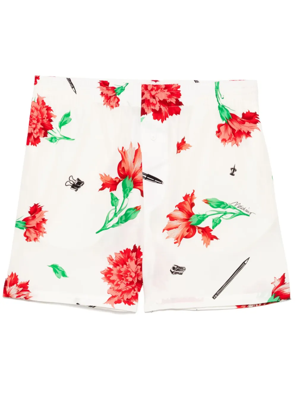 Moschino Shorts met bloemenprint Wit