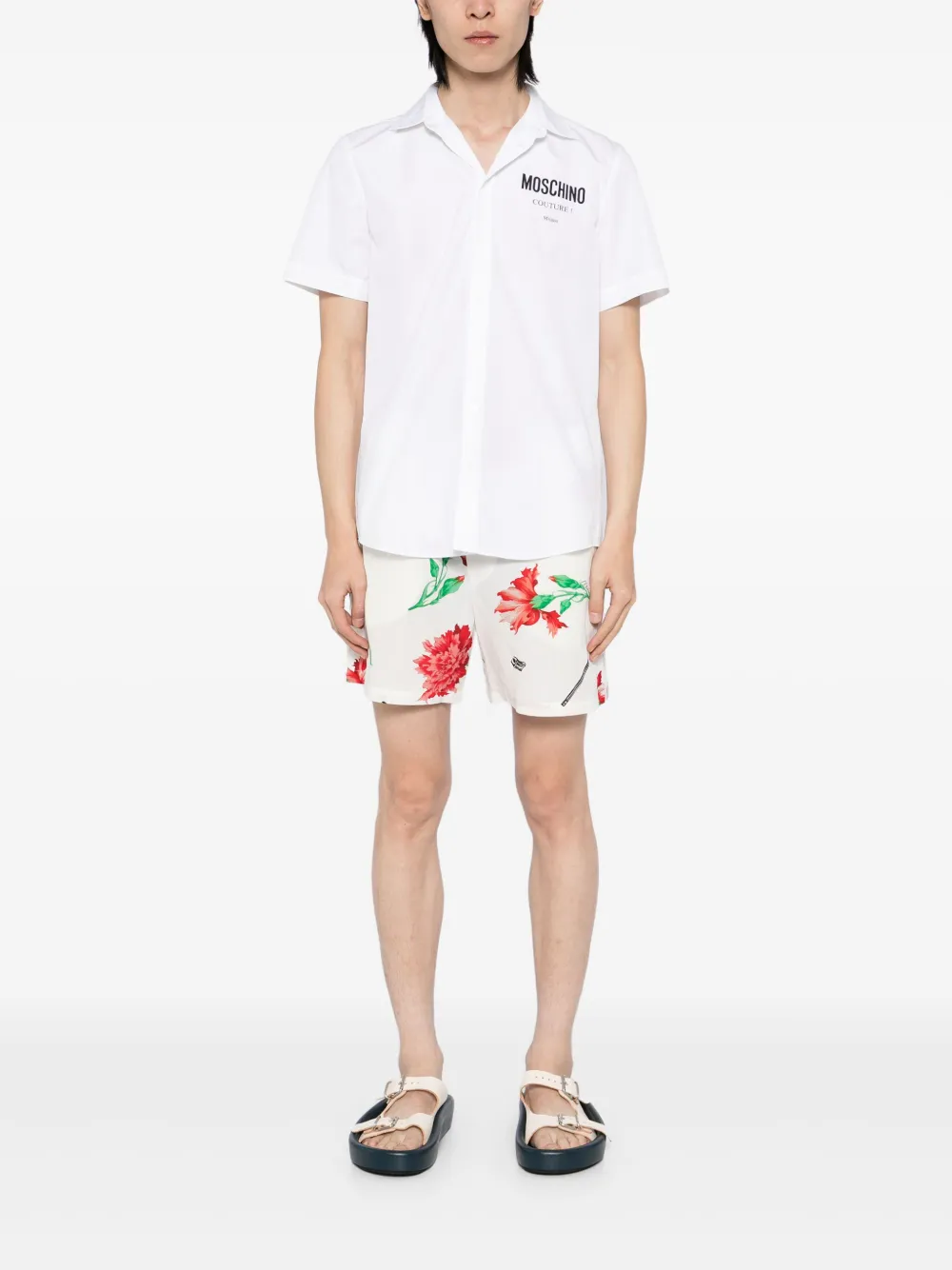 Moschino Shorts met bloemenprint - Wit