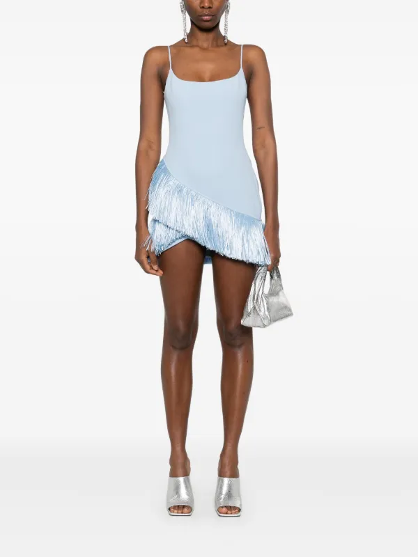 navy blue dress for baby girl David Koma Tulle Ruffle Asymmetrical Hem Cami Mini Dress in Black main image 0