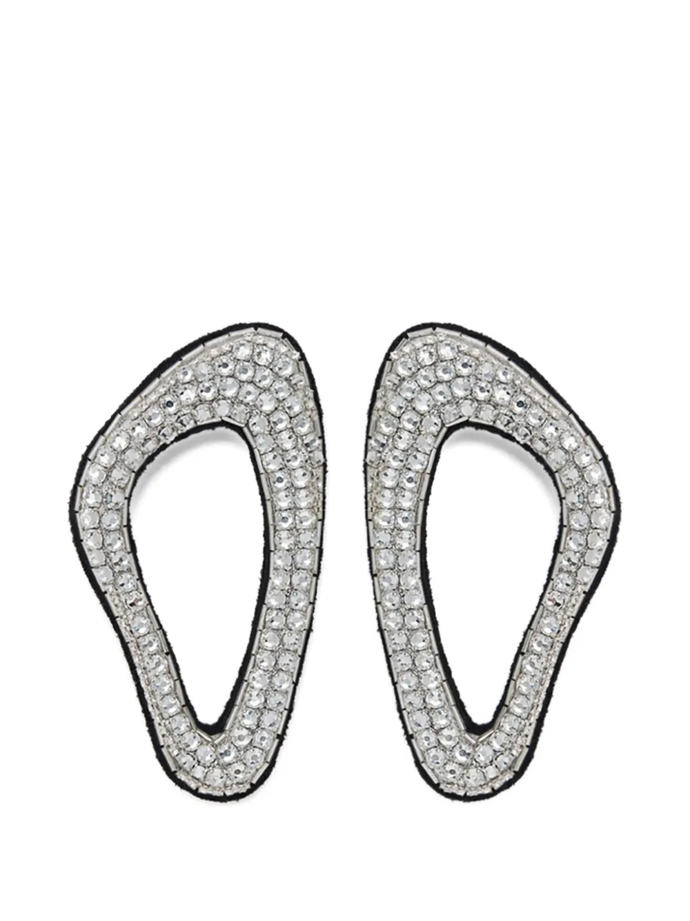 David Koma crystal-embellished earrings - Argento