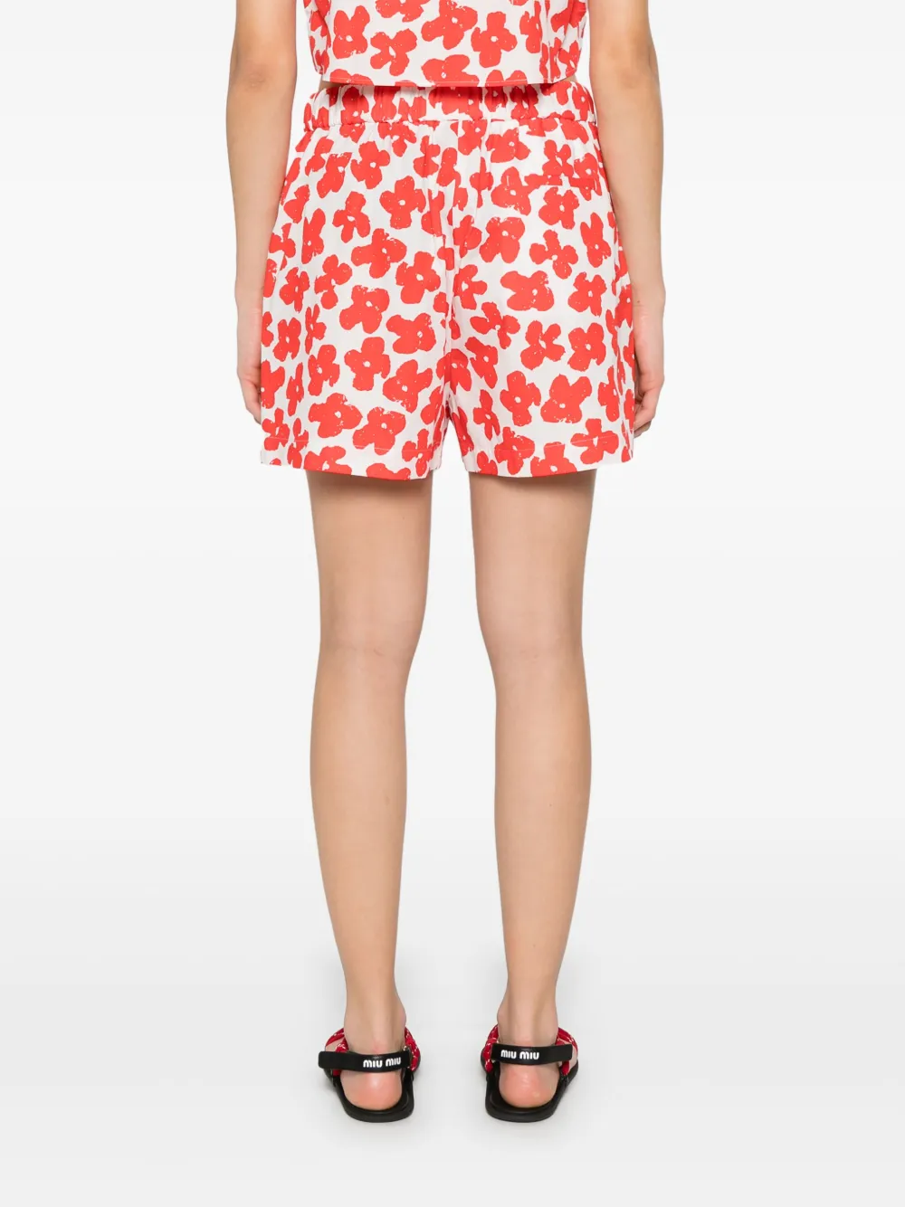 MSGM Shorts met bloemenprint Rood