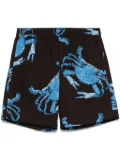 MSGM graphic-print shorts - Brown
