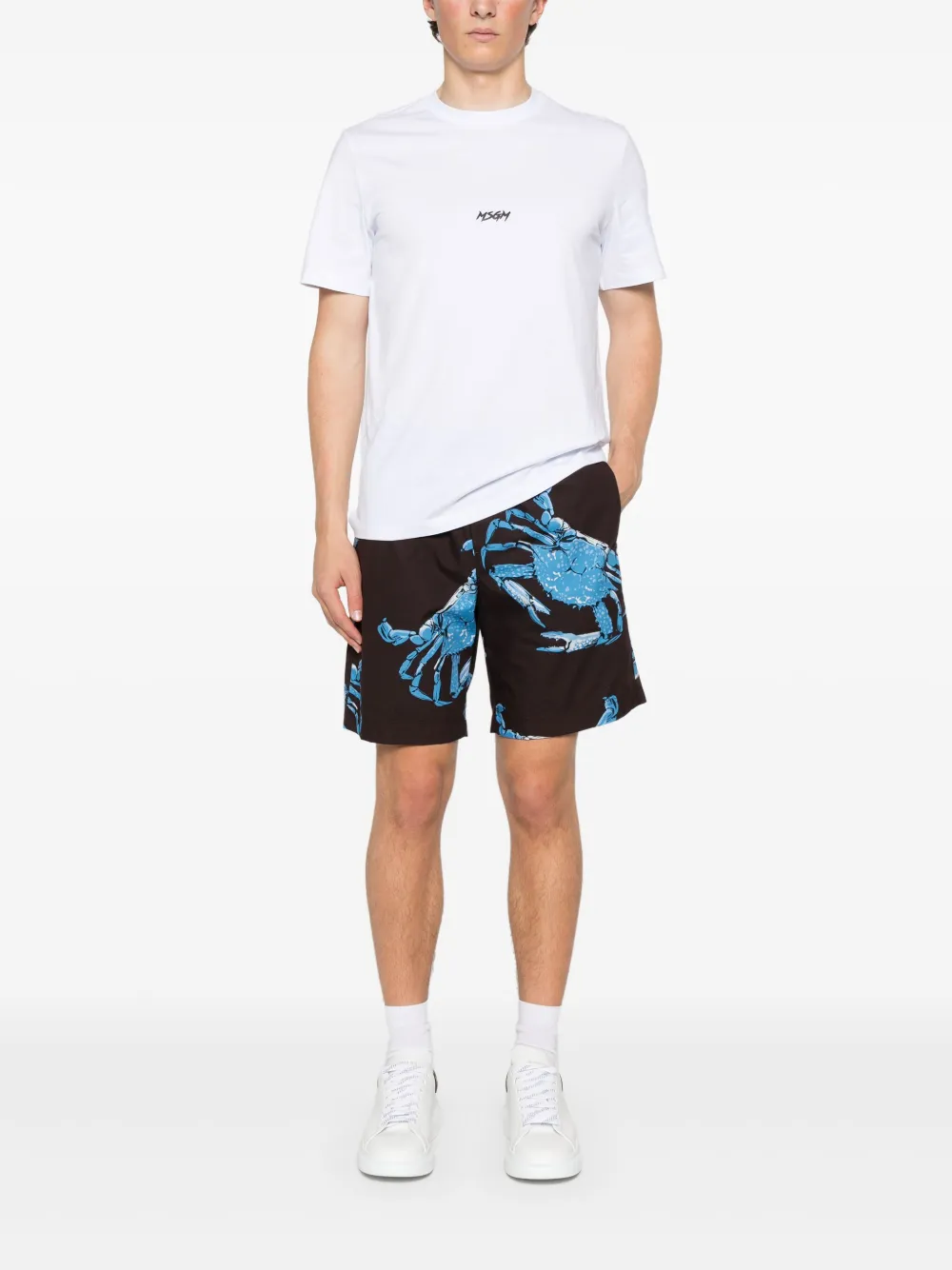 MSGM Shorts met grafische print - Bruin