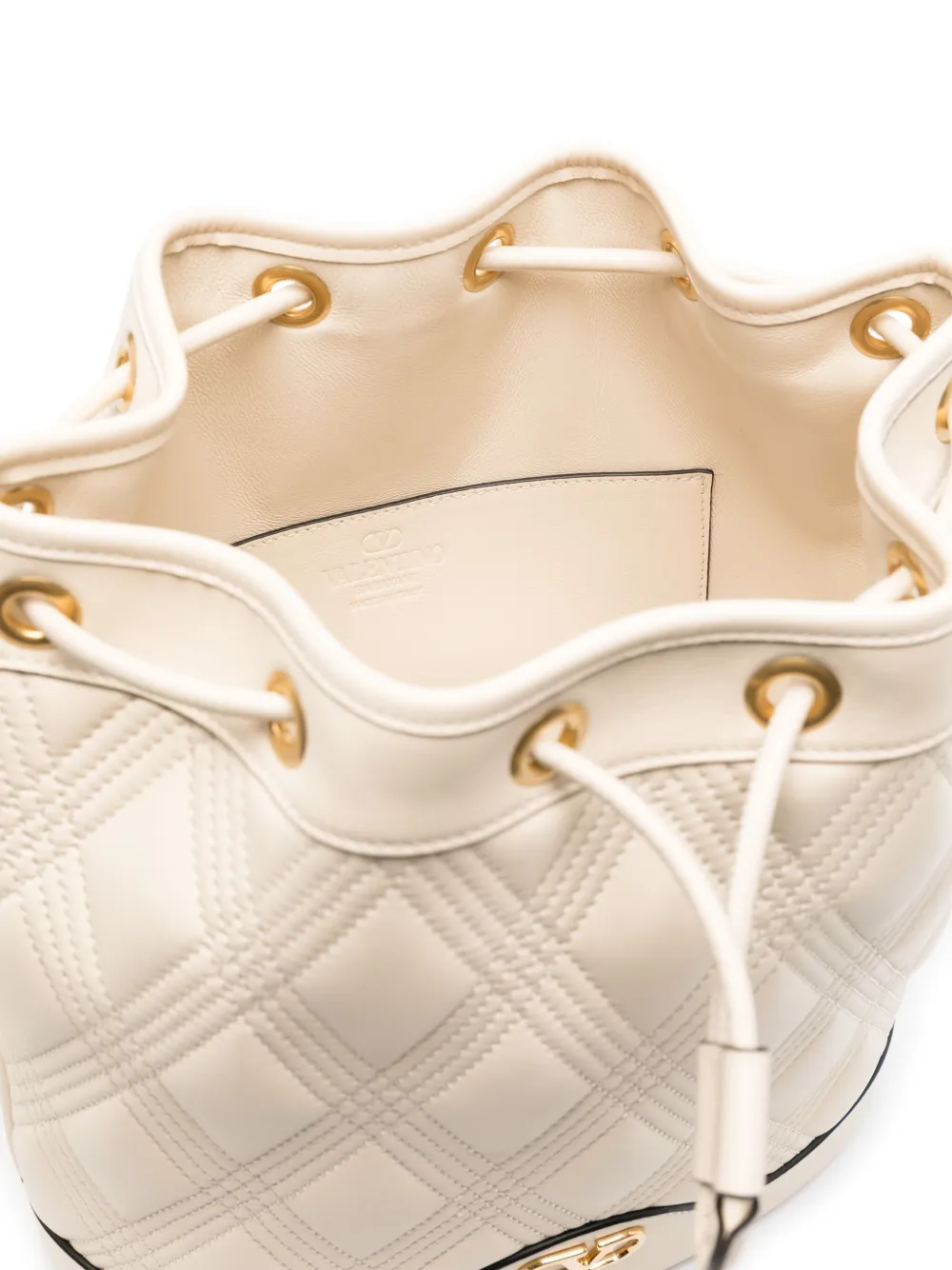 Valentino Garavani Gewatteerde bucket-tas Wit