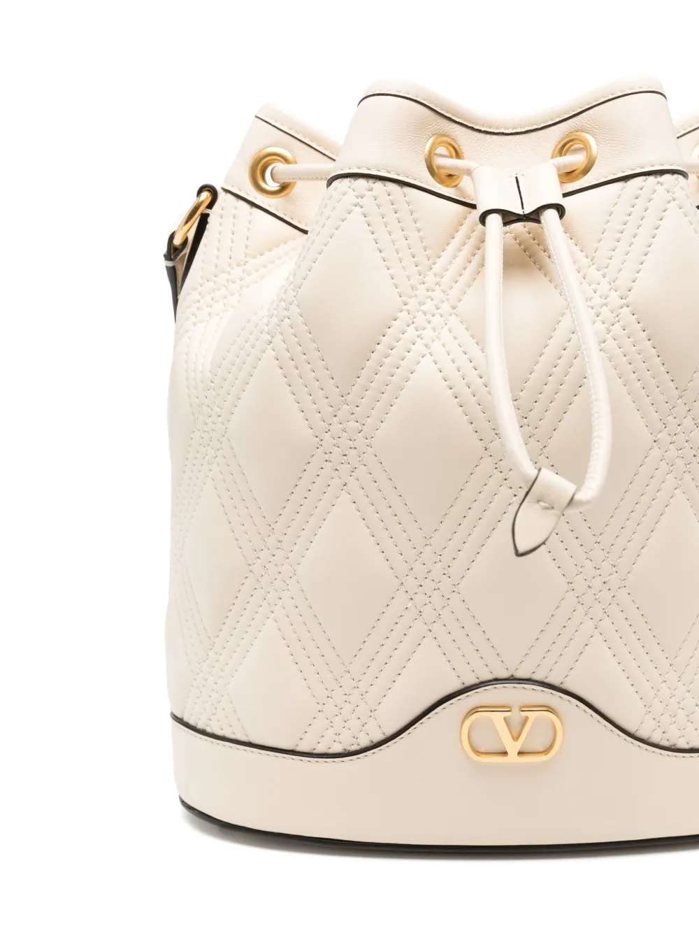 Valentino Garavani Gewatteerde bucket-tas Wit
