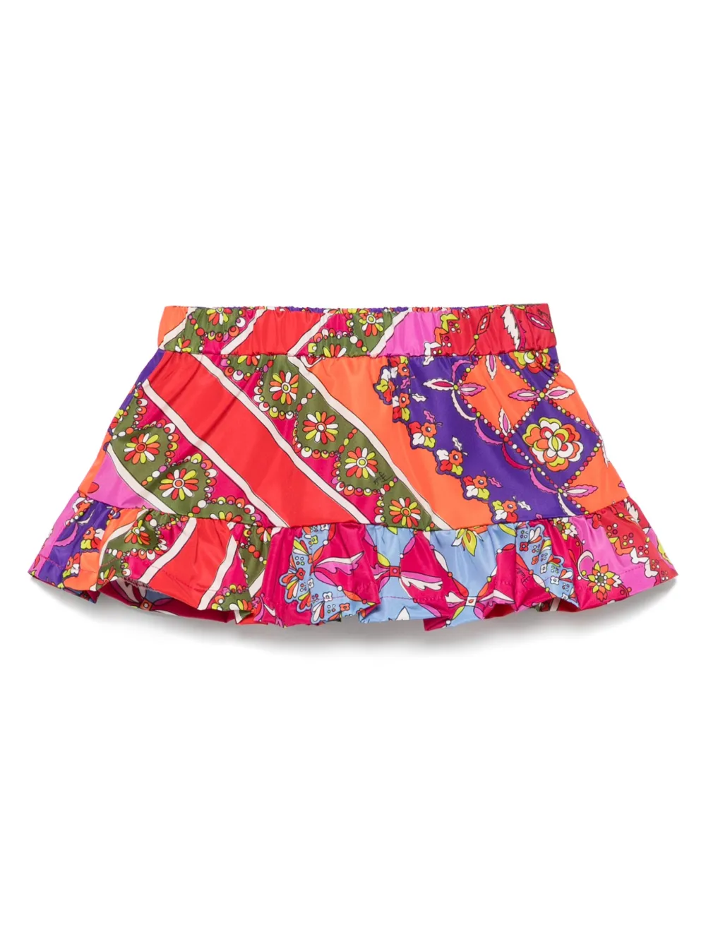 PUCCI Junior Mini-rok met bloe print Rood