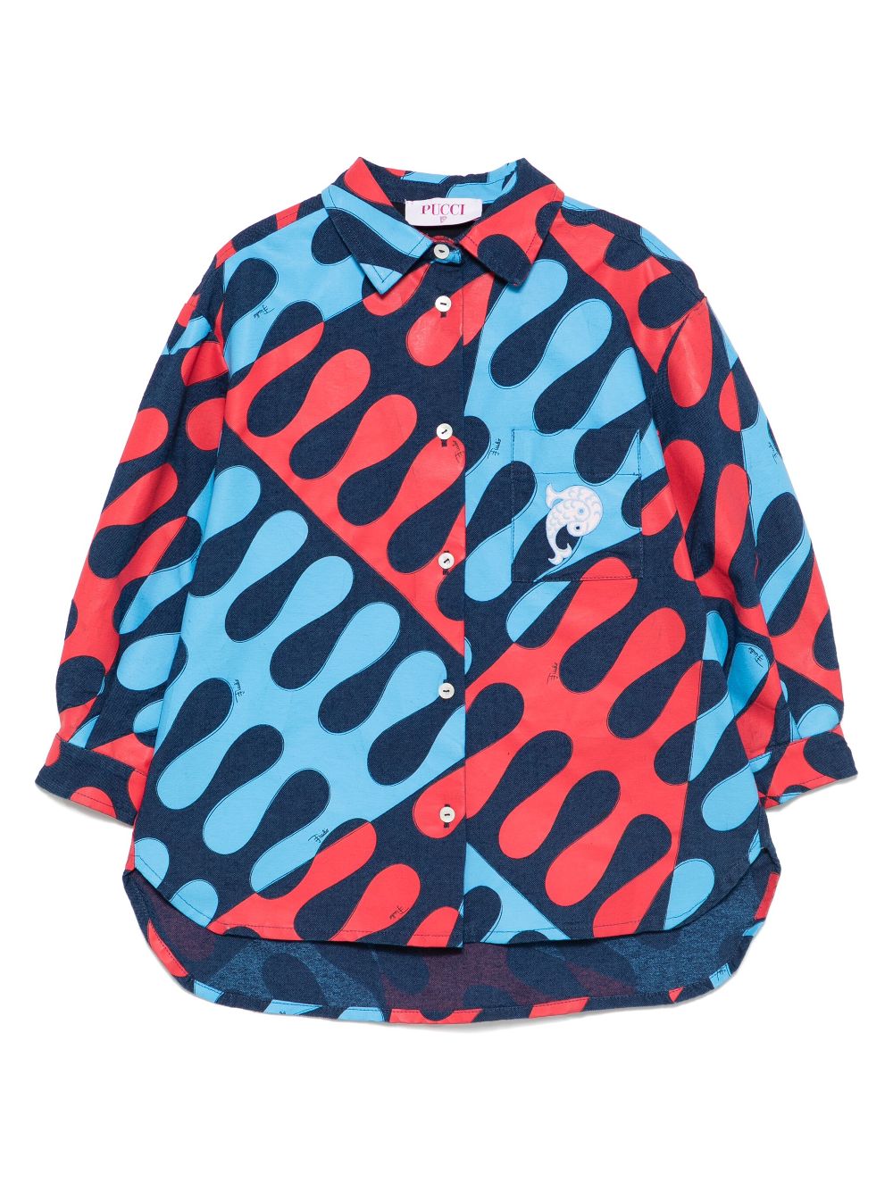 PUCCI Junior abstract-print shirt - Blue