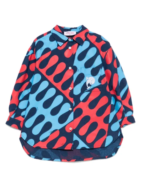 PUCCI Junior camisa con estampado abstracto