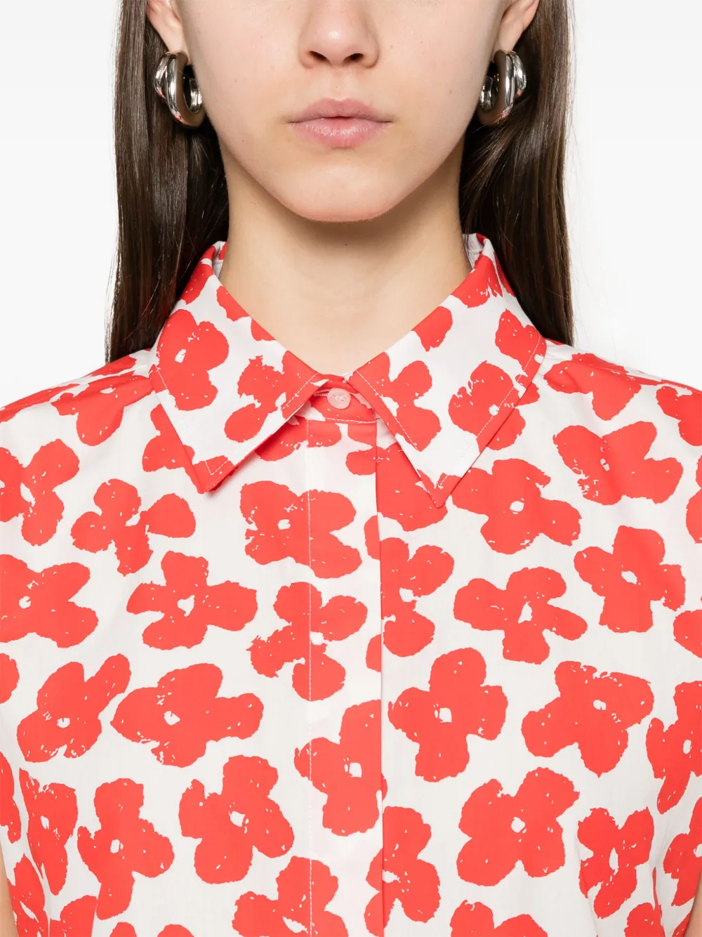 MSGM Blouse met bloemenprint Wit
