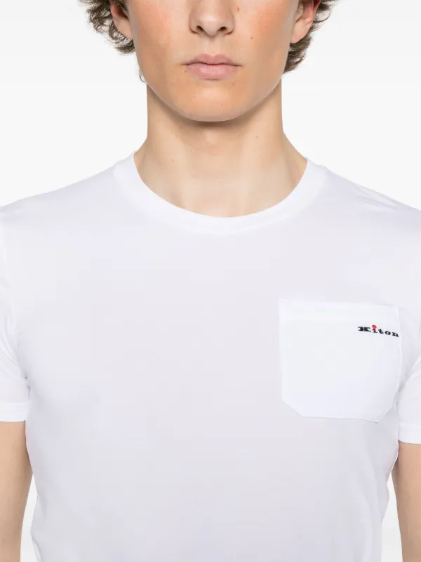Kiton logo-embroidered T-shirt | White | FARFETCH
