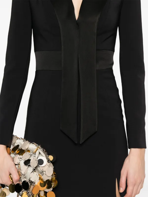 Elisabetta Franchi サテンラペル ドレス | ブラック | FARFETCH JP