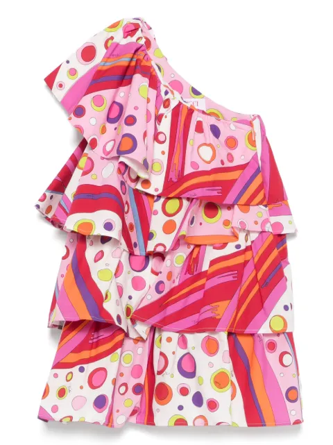 PUCCI Junior vestido con hombro descubierto
